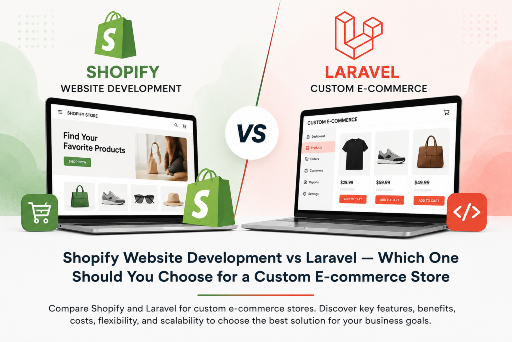 shopify website development vs laravel