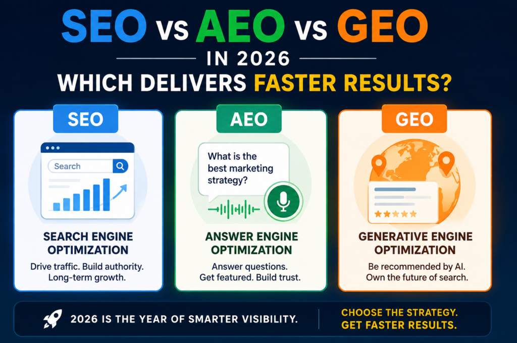 seo vs aeo vs geo